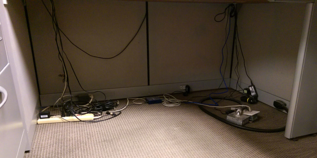 Wire Clean up in office reception area