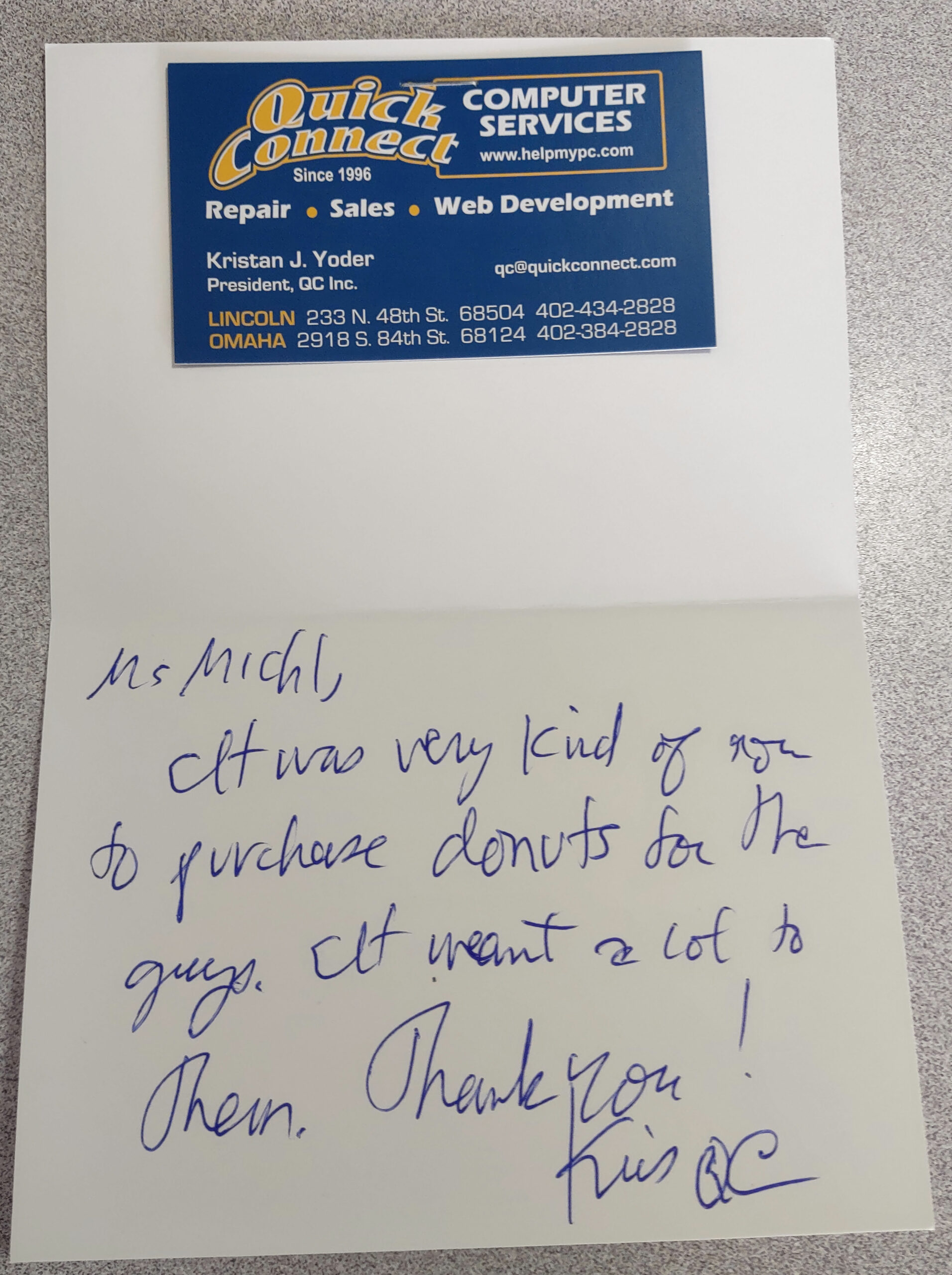 Donuts of Appreciation Quick Connect Computer Services