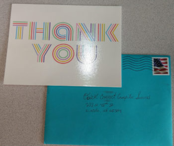 Thank you card from Good Life Family Chiropractic